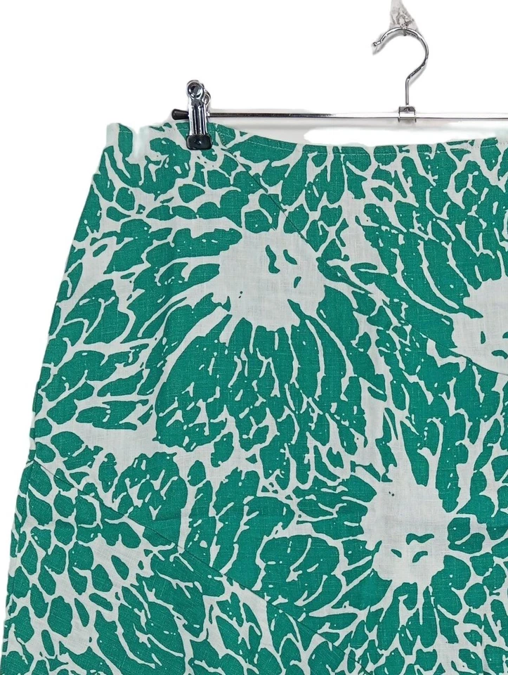 PER UNA Jupe en lin Dames Jupe T EU 50 turquoise-blanc style décontracté - Photo 3/4