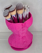 Pink Corset-Style Make Up Brush Holder