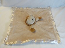 Pro Goleem Tan Lion Lovey Security Blanket Plush Satin Edges  Back Light Brown