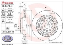 2x Bremsscheibe PRIME LINE - UV Coated BREMBO 09.D975.11 für LEXUS LS LC 500 AWD