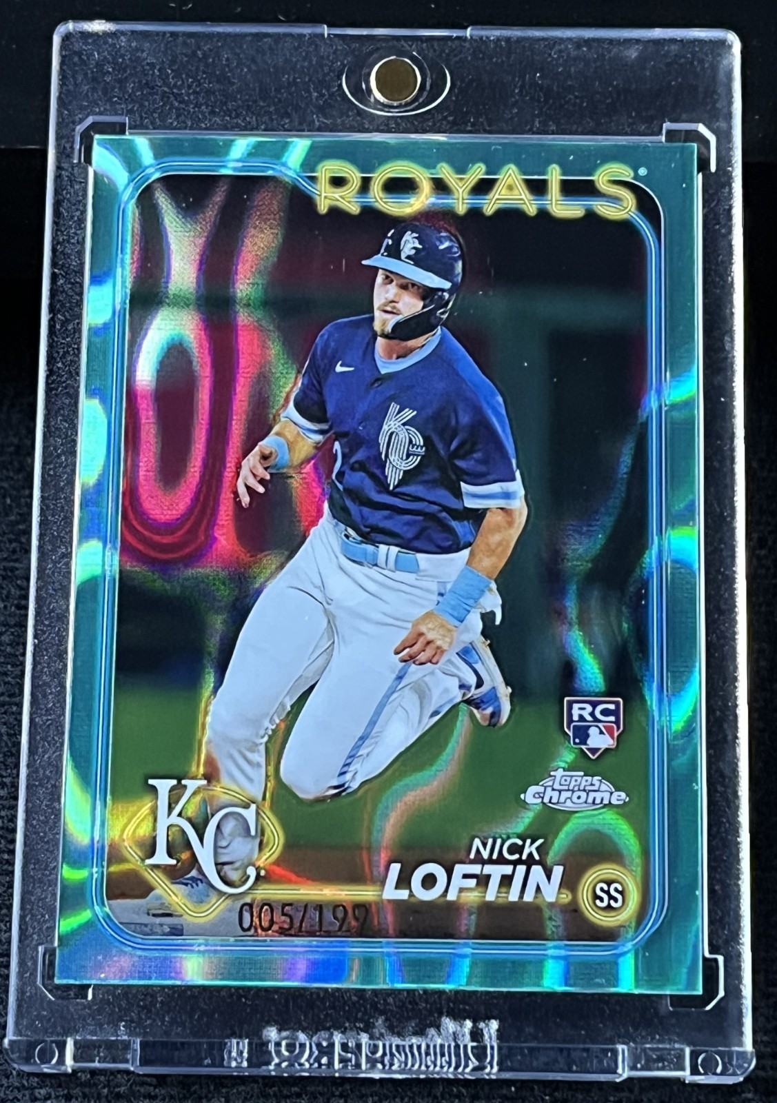 2024 Topps Chrome - Nick Loftin RC, #183 Aqua Lava Refractor /199 Royals