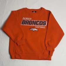 NFL Team Apparel Denver Broncos Youth Crewneck Sweatshirt M