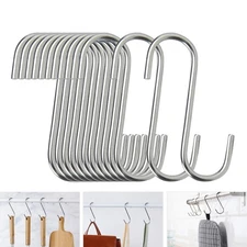 40 Pack S Hooks - Stainless Steel Heavy Duty S Hooks for Hanging pots, P