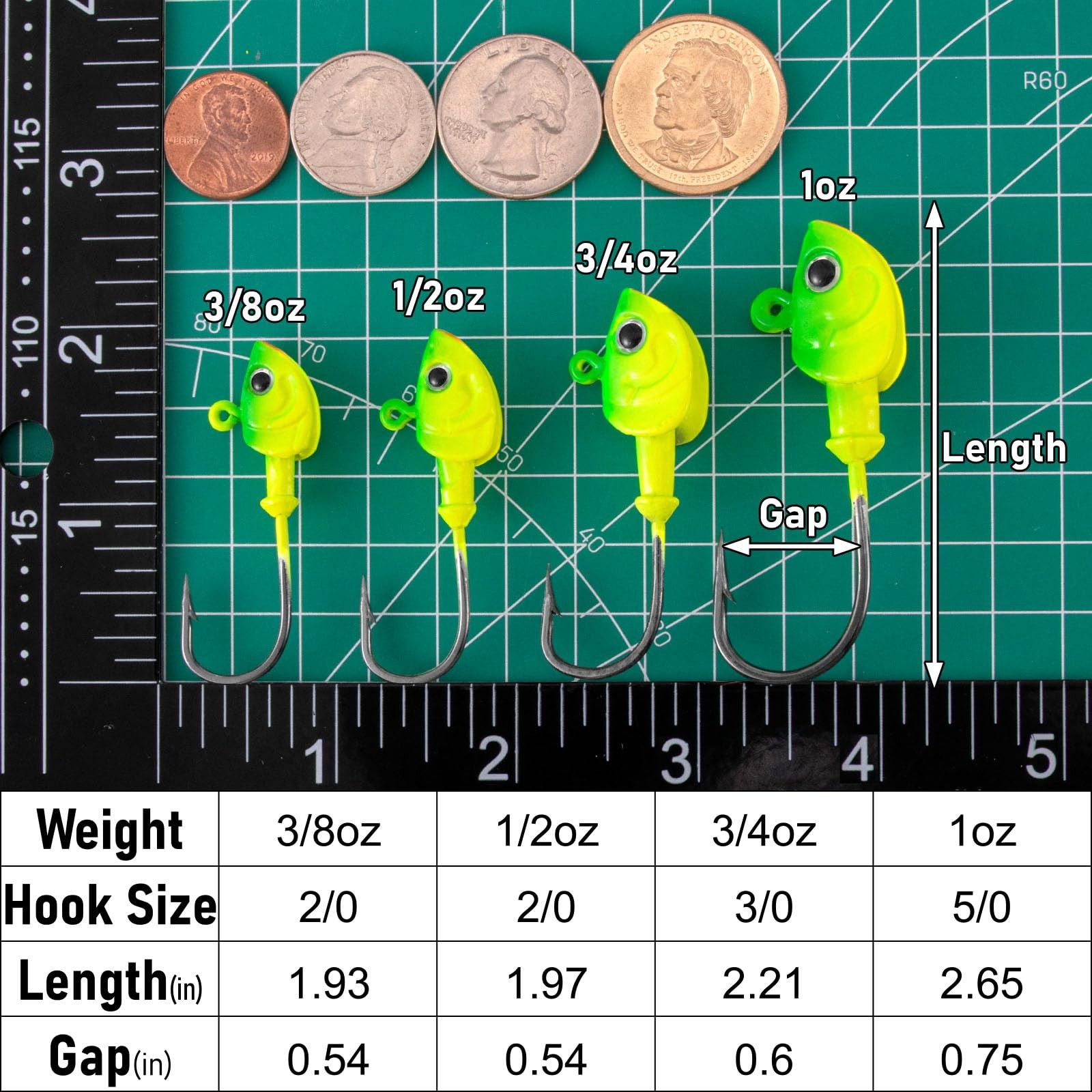 15-Pack Swimbait Jig Heads Kit, Saltwater Fishing Jig Head Flat Jigs with 3D ... - Image 2