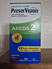 🌞 Bausch & Lomb PreserVision AREDS 2, Eye Vitamin and Mineral Supplement 90ct  