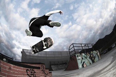 Skateboarder Doing Trick in Mid Air Photo Art Print Poster 24x36 inch