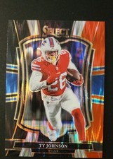2025 Panini Select - Premier Level Ty Johnson #186 Black & Red Shock Prizm