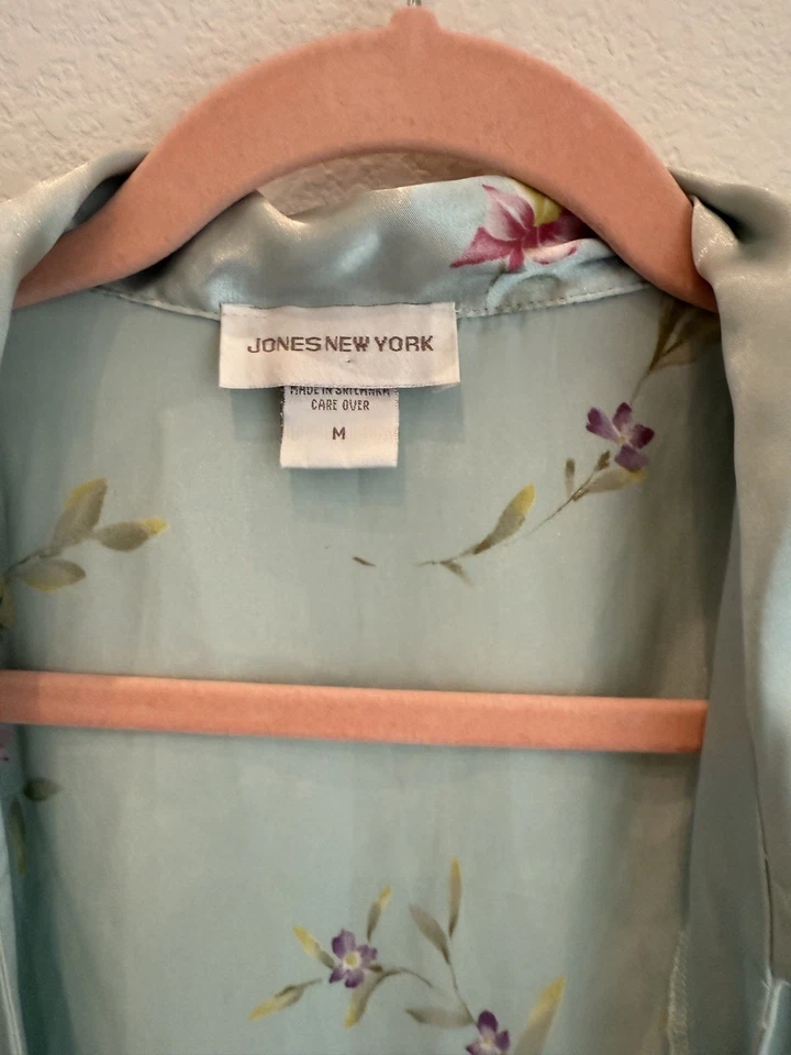 Vintage JONES NEW YORK Satin Robe Floral Satin - Image 2 of 4