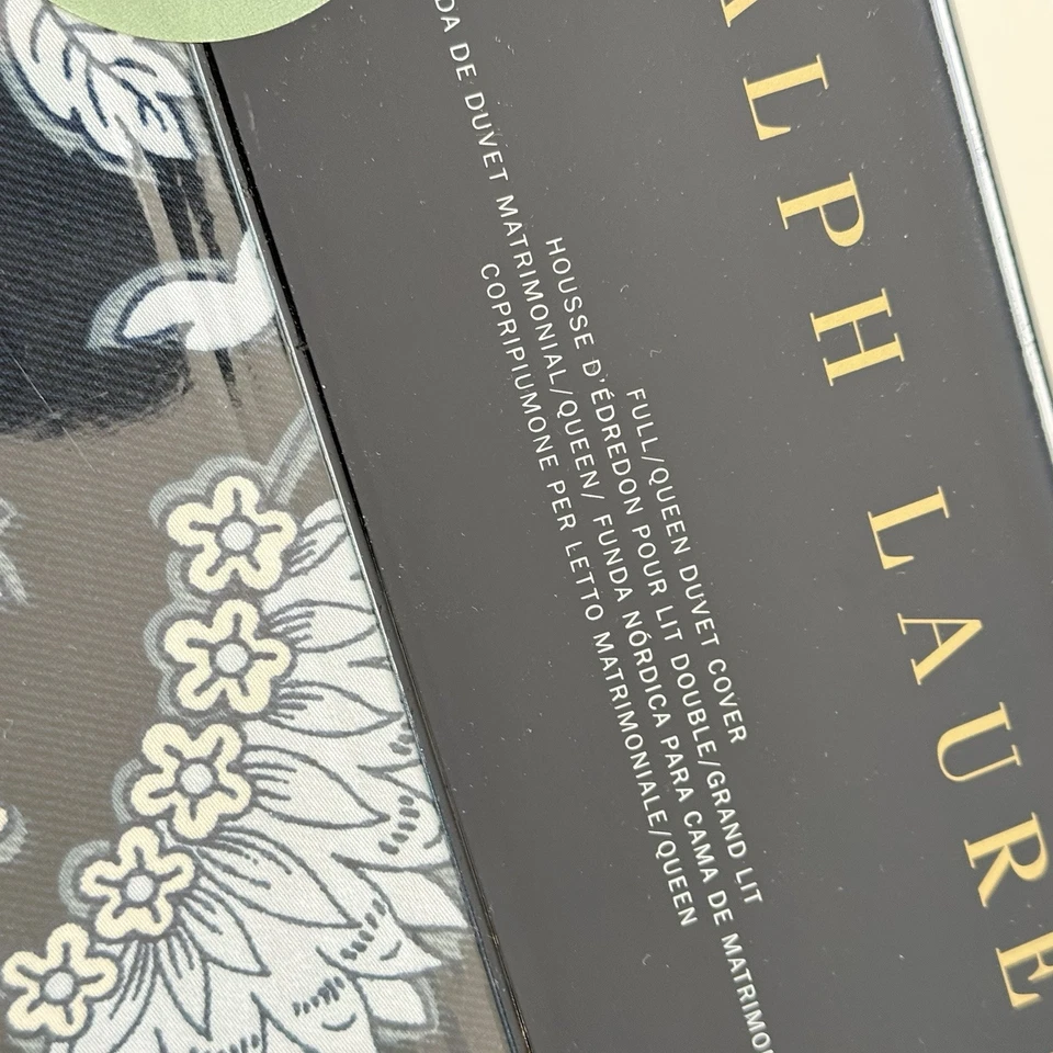 Ralph Lauren Delphine пейсли королева пододеяльник 100% хлопок сатин темно-синий новый с Ярлыками $355 - Изображение 2 из 4