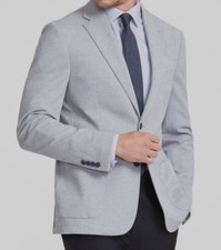 Calvin Klein Mens' Gray X Slim-Fit Knit Sport Coat Suit Jacket Size 38S