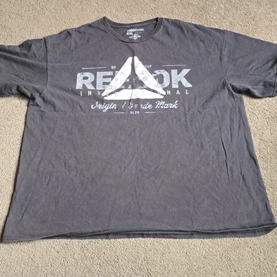 Reebok Men’s Grey Graphic Logo Crew Neck Short Sleeve Knit T-Shirt 2XL - image 1 of 4