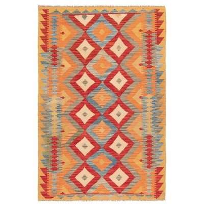 Kelim Afghan 182x119 cm Handgewebter Orientteppich kilim Wolle Carpet Rug