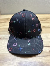 PlayStation Gamer Ball Hat Cap Snapback Adjustable Unisex Black One Size Fits