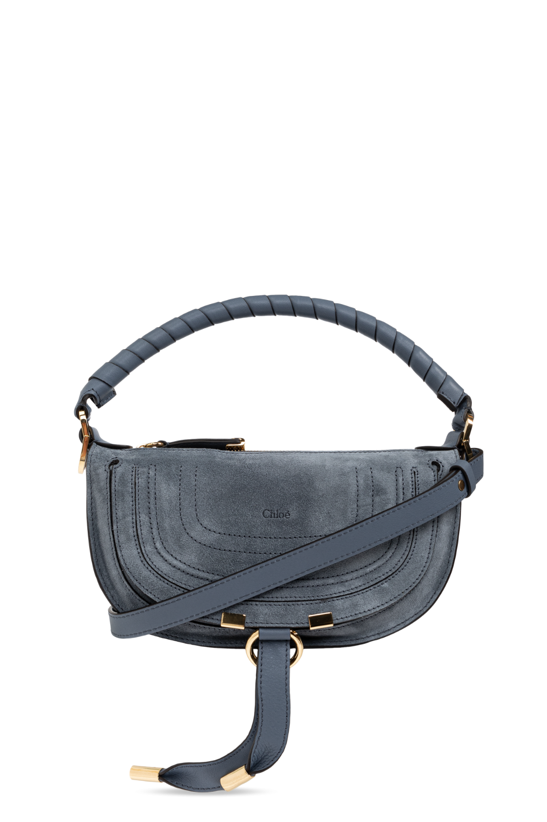 Chloe Mini Soft Ashes Blue Suede Shoulder Bag New & Authentic