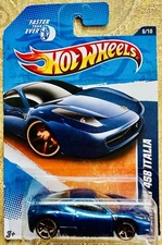 Hot Wheels 2011 Faster Than Ever Ferrari 458 Italia in Blue w/Protector