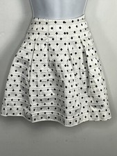 Banana Republic A Line Wsmens Skirt Sz 4 White Black Diamond Print Short