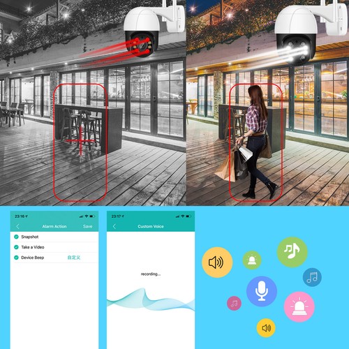 Wireless Security Camera WiFi ICSEE 1080P HD IP PTZ CCTV Outdoor Home IR 4X Zoom - Picture 11 of 15