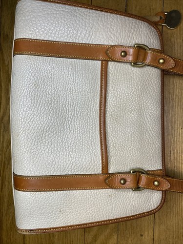 Dooney & Bourke All Weather Leather Cream Tan Purse Bag Handbag W/ Flaws - Picture 9 of 17