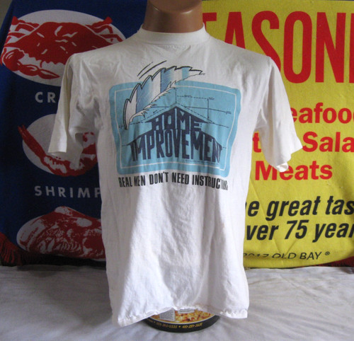 HOME IMPROVEMENT TV Promo vintage Stanley Desantis T Shirt Men's Lrg TOOL MAN TV