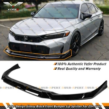 For 2025-2026 Honda Civic 11th Gen Yofer Glossy Black Front Bumper Lip Splitter