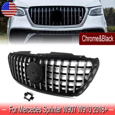 Chrome Grill Front Bumper Grille GT Style For Mercedes Sprinter W907 W910 2018+