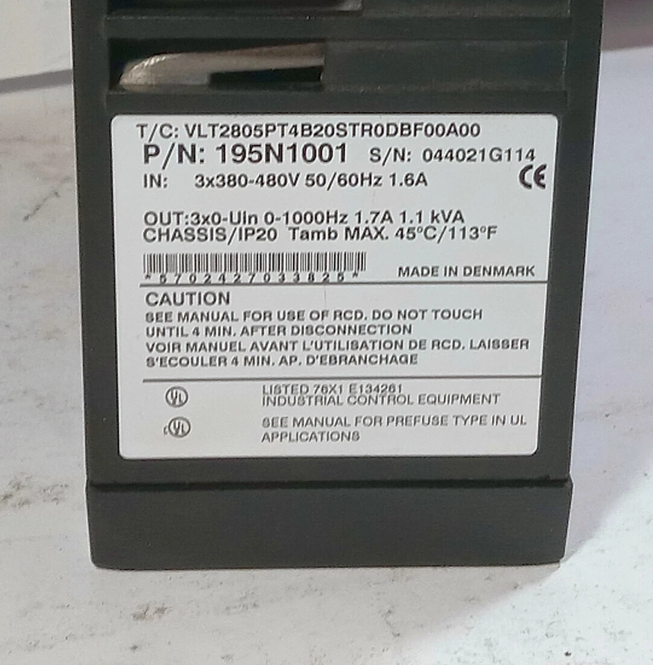 1 unidad inversora de velocidad variable usada danfoss 195n1001 vlt2800 ***hacer oferta*** Foto 2 de 2