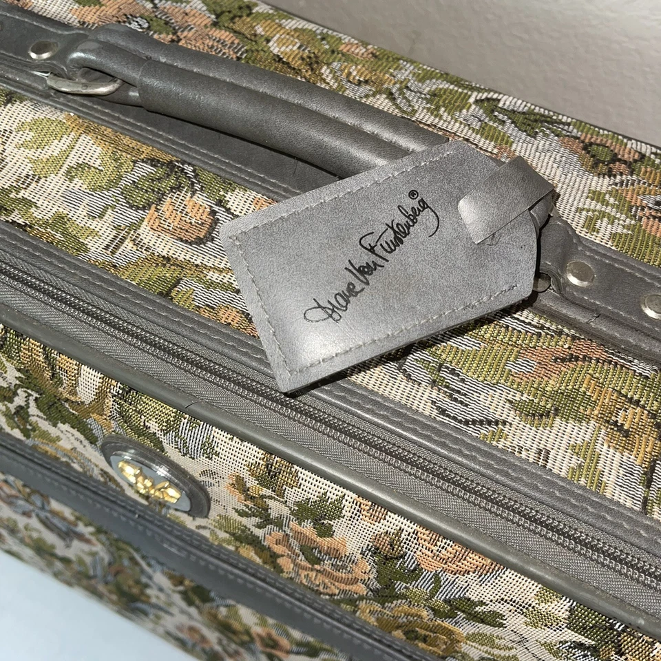 Vintage Diane von Furstenberg Tapestry 4 Piece Luggage Signature Set - Image 3 of 4