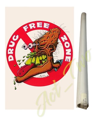 Vintage 90 s NOS Drug Free Zone Approximately 24 X 35  Poster 1997 NEW Sealed