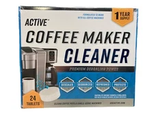 NEW & Sealed Active Coffee Maker Cleaner 24 Tablets 1 Year Supply Pack Descaler