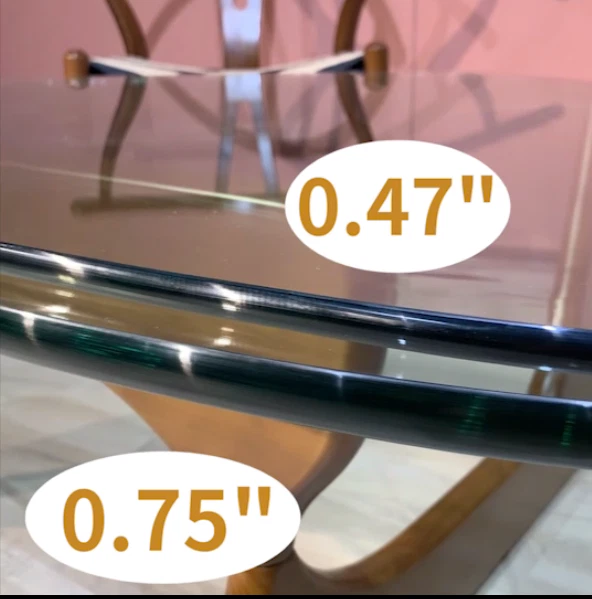 Living Room Noguchi Style Glass Triangle Coffee Table with Solid Wood Stand - Image 2 of 3