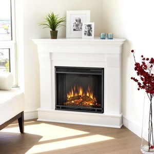 Real Flame Chateau 41 Inch Corner Electric Fireplace In White