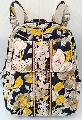 Vera Bradley Dogwood Black Yellow Floral 13