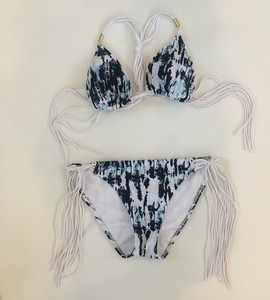 white fringe bikini