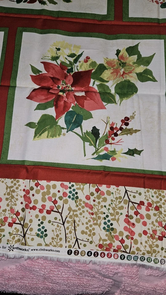 Panel de Navidad Feliz y Brillante Clothworks y Tela de Algodón Cranston Holly 44 X 45 Foto 4 de 4