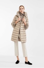 Max Mara Reversible Down Jacket, Water Resistant With Mink Trims Size 12