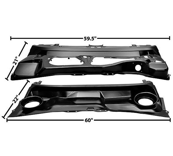 1971 1972 1973 Mustang Cowl Panel Upper & Lower wo/AC EDP