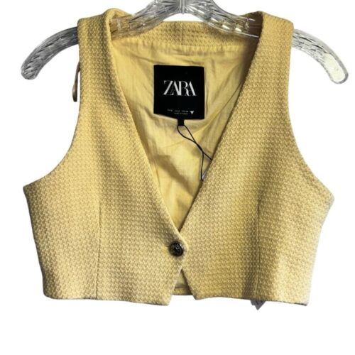 ZARA Textured Cropped Vest Top- Womens Size Small NWT
