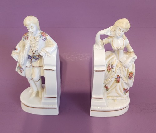 ERPhila Germany Man And Women Porcelain Bookends.  - Picture 4 of 12