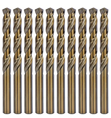 MAX-CRAFT HSS Cobalt Twist Drill Bit Set 10Pcs 11/64'' Jobber M35 for Steel Metal