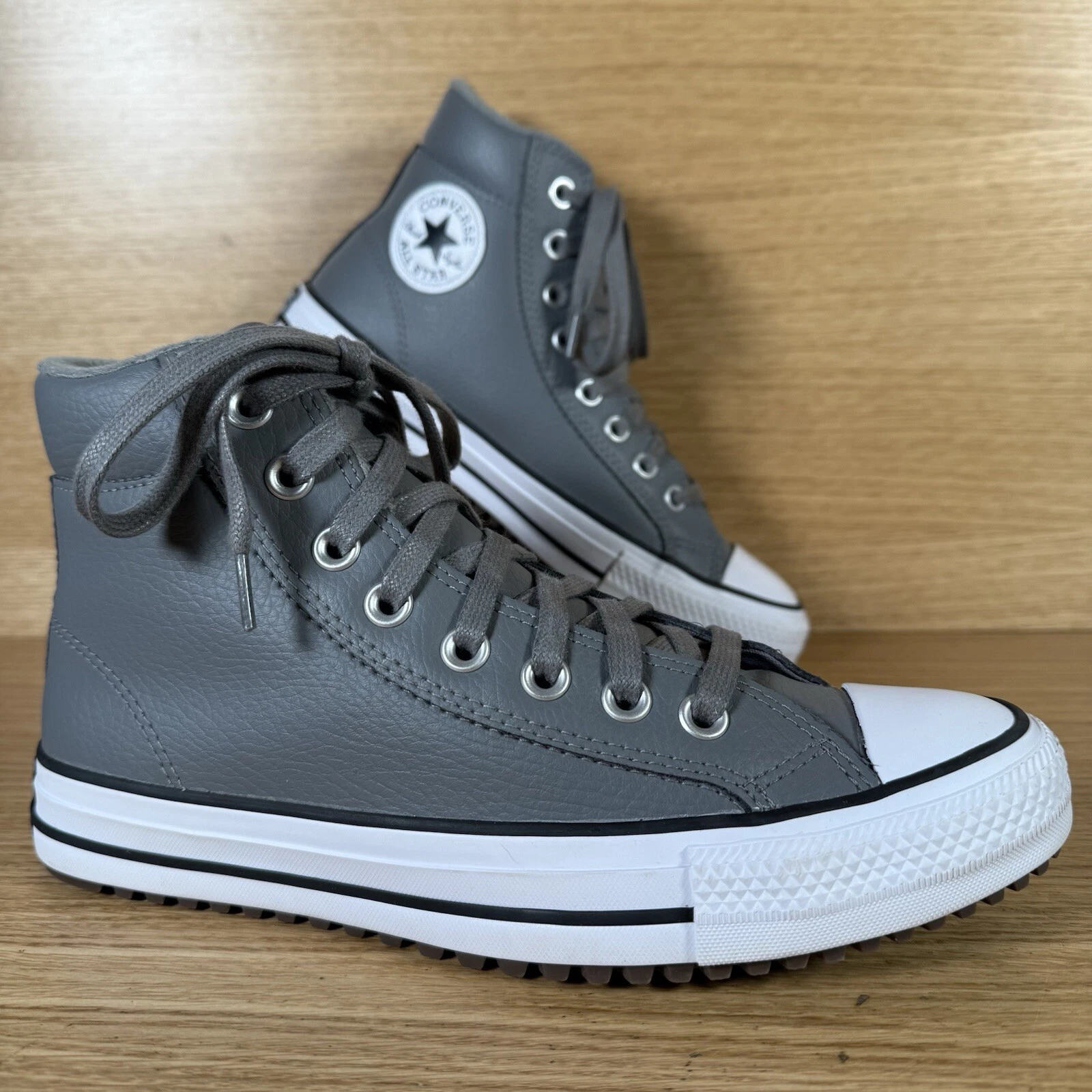 Stivali donna Converse hi top grigio pelle foderati caldi taglia 6 5 UK (39 5 EU)