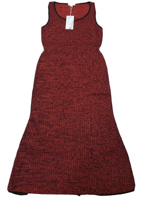 Warehouse Fashion Twisted Yarn Mixed Rib Dress Size 16  Brown & Black