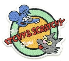 The Itchy & Scratchy Show Classic TV Simpsons Movie Patch Vintage Style Retro