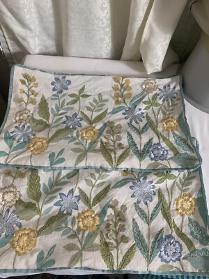 Set PIER Embroidered and 3D Floral Throw Pillow Covers 18 X 12