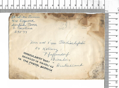 1967 Irregularity 6801 Damaged in Handling in the postal service USA - DE; 61424