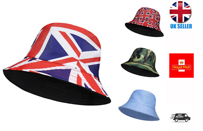 Union Jack Unisex Reversible Bucket Hat Queen's Jubilee British Hats 