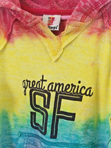 Six Flags Great America Tie-Die Hoodie Sweat Shirt Kids / Girls size 10 - Picture 3 of 3