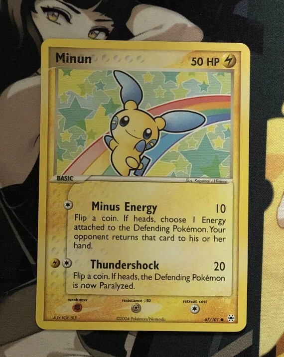 NM-Mint Minun - 67/101 - Common Pokemon Hidden Legends Near Mint