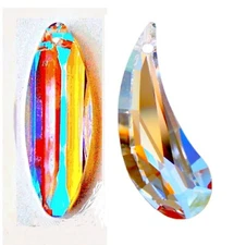 2 Swarovski  Crystal  rare  prisms 38 mm Aurora Borealis