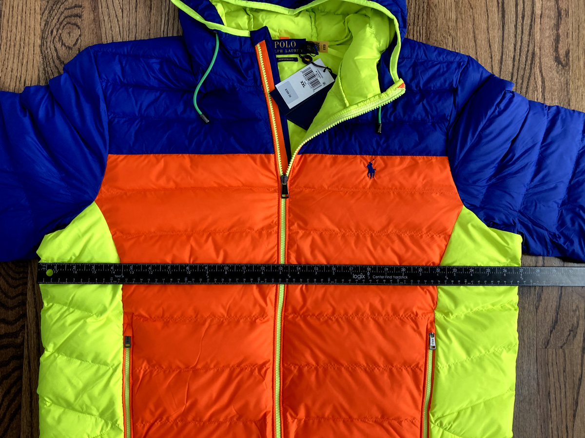Polo Ralph Lauren Color Block 750 Down Puffer Jacket Coat
