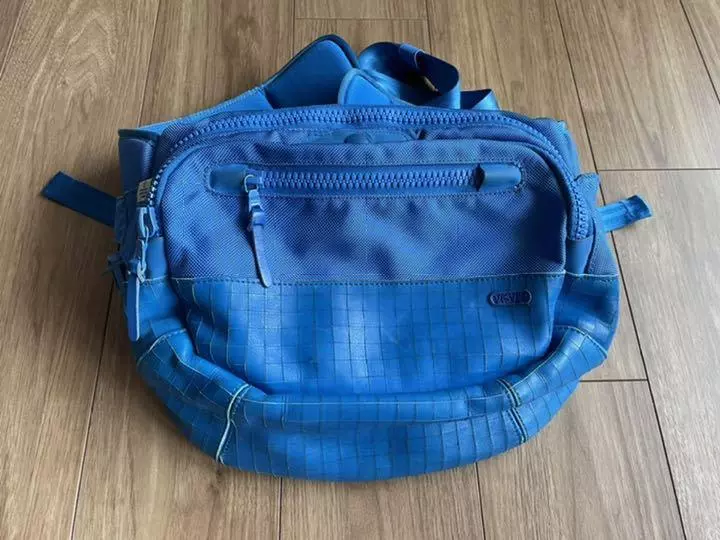 VISVIM Authentic BALLISTIC LUMBAR 8L LATTICE Belt Bag Men Blue Used from Japan